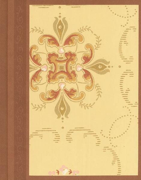 Golden Antique Wallpaper Journal - 7" x 9"