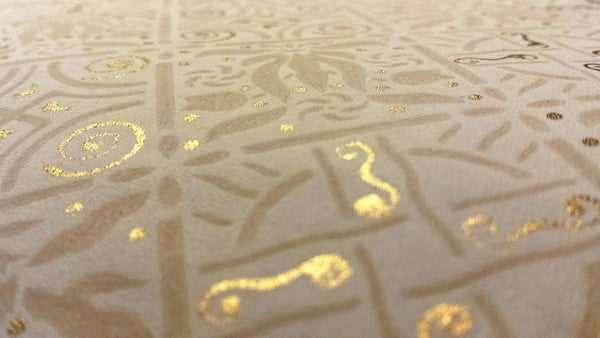 Network of Gilt Decorated Squares/Antique Wallpaper - Bolling & Company