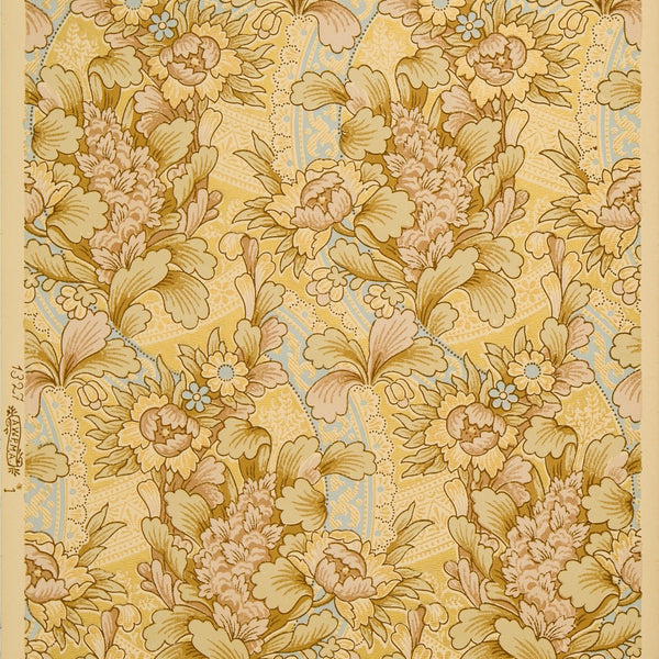 Flowing All-Over Floral/Foliate - Antique Wallpaper Remnant