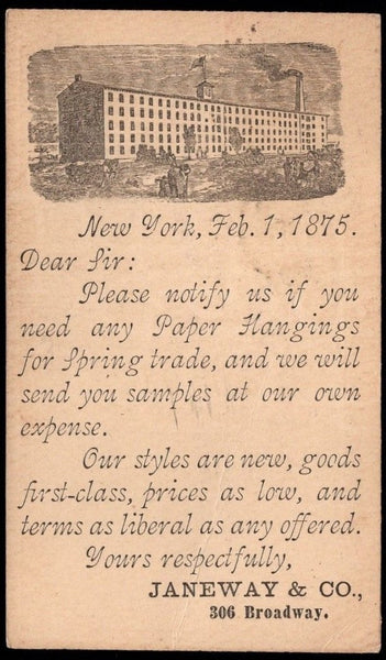1875 Janeway Company Postcard