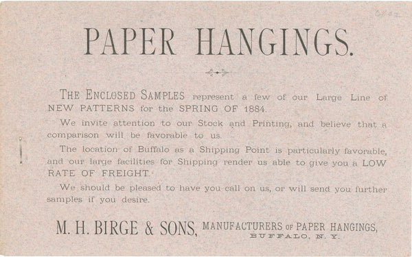 1884 M.H. Birge & Sons Spring, Manufacturer