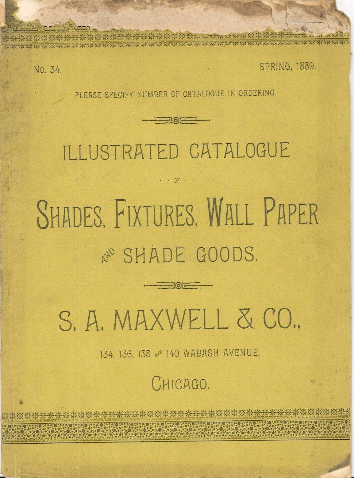 1889 S.A. Maxwell Catalog Wallpaper Shades