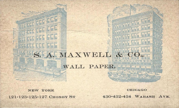 1890s S.A. Maxwell Trade Card