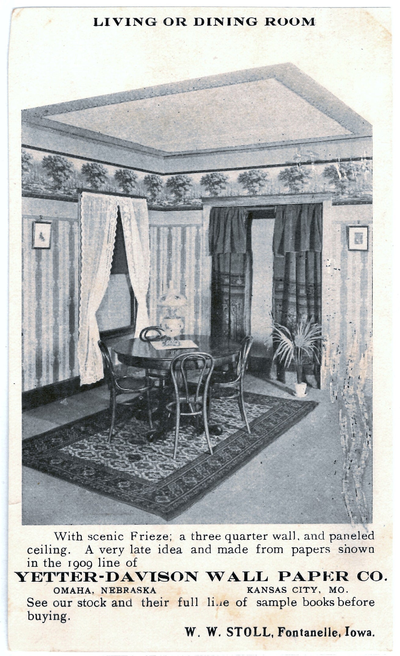 1909 Yetter-Davison Postcard Scenic Frieze