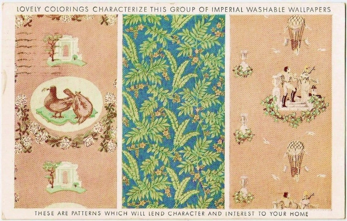 1937 Imperial Wallpaper Postcard