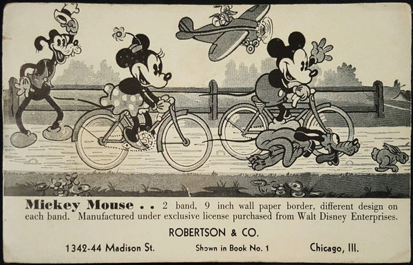 Mickey Mouse 2-Band Frieze Postcard