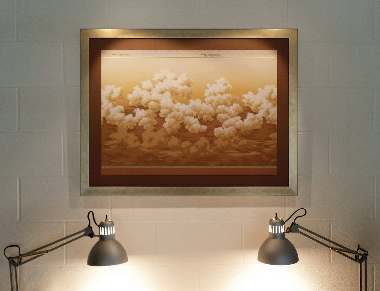 Blended Gold Cloud Frieze - Framed Antique Wallpaper Art