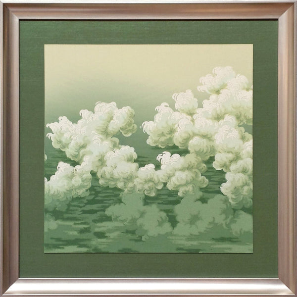 Blended Green Cloud Frieze - Framed Antique Wallpaper Art