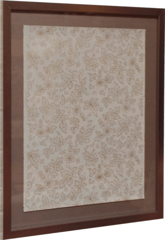 Exquisite Gilt & Grey Floral Sidewall - Framed Antique Wallpaper Art