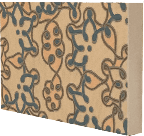 Blue Knots Diptych - Mounted Antique Wallpaper Panels