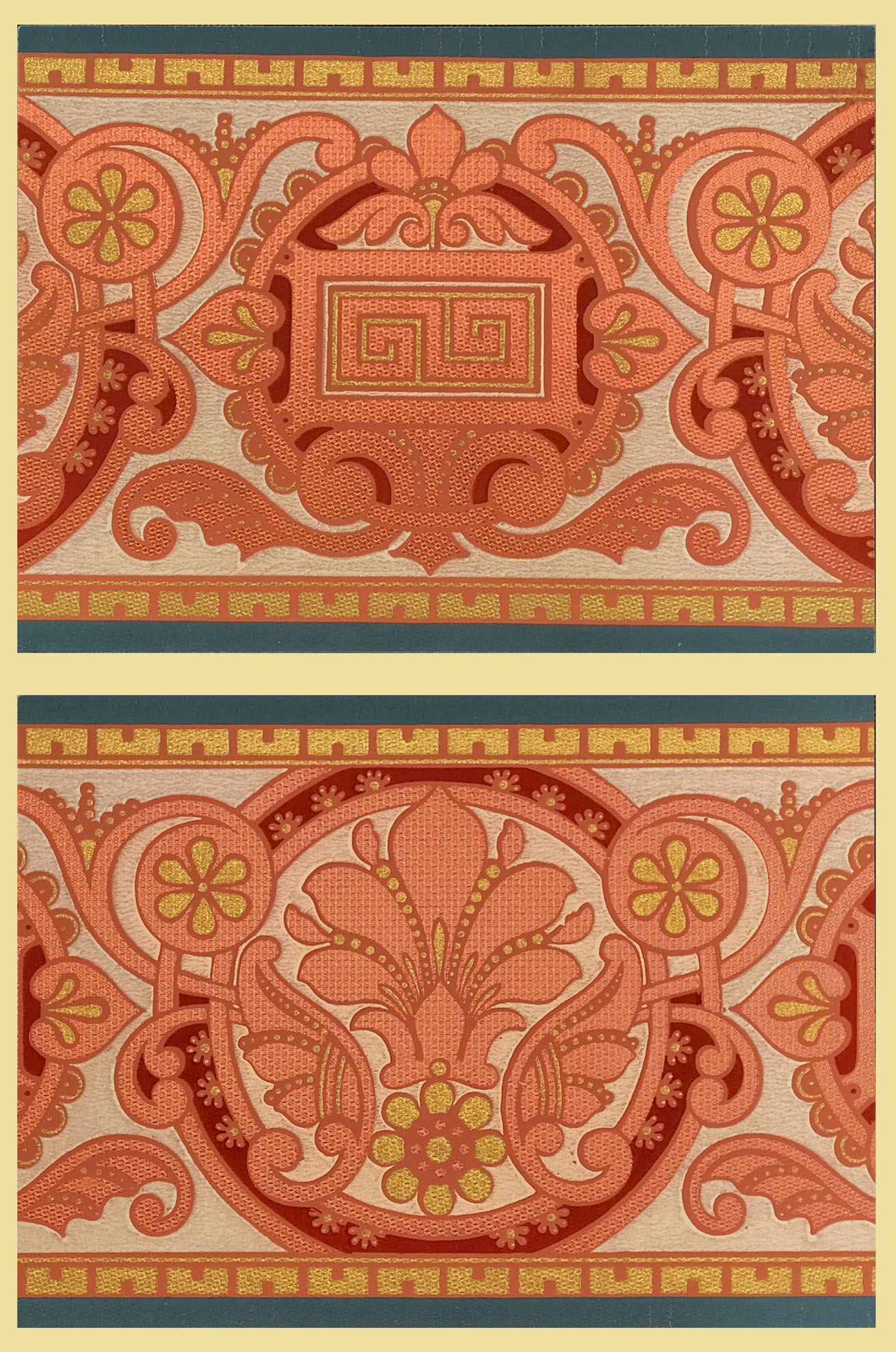 Aesthetic Foliate Border - Mounted Antique Wallpaper Panel