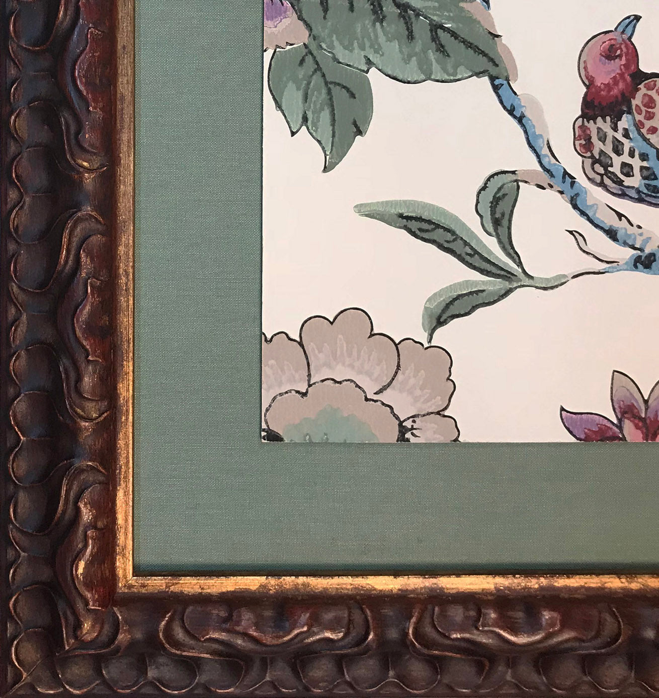 Birge Birds - Framed Antique Wallpaper Art - Sold