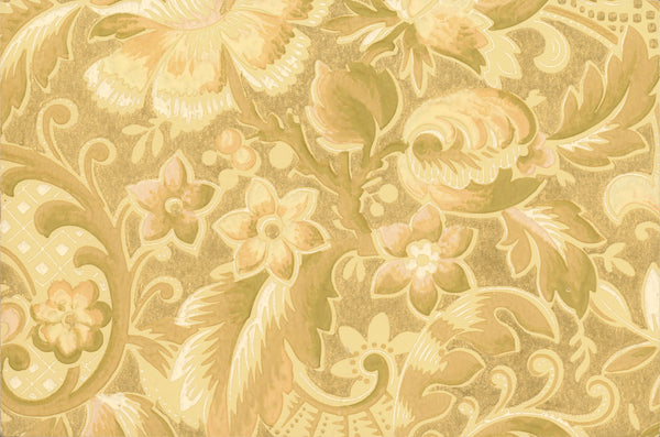 Floral Foliate Antique Wallpaper Accent Panel