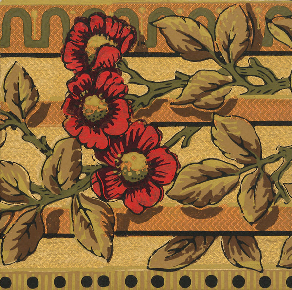 Copper Floral Wallpaper Accent Panel