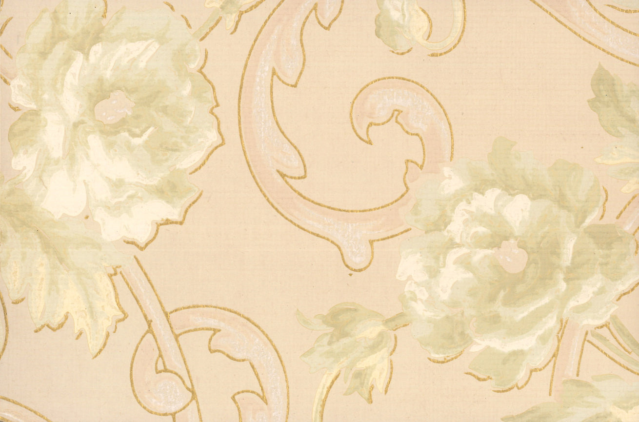 Floral Antique Wallpaper Accent Panel