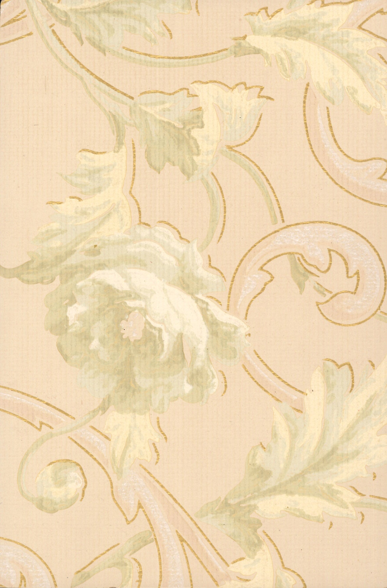 Floral Antique Wallpaper Accent Panel