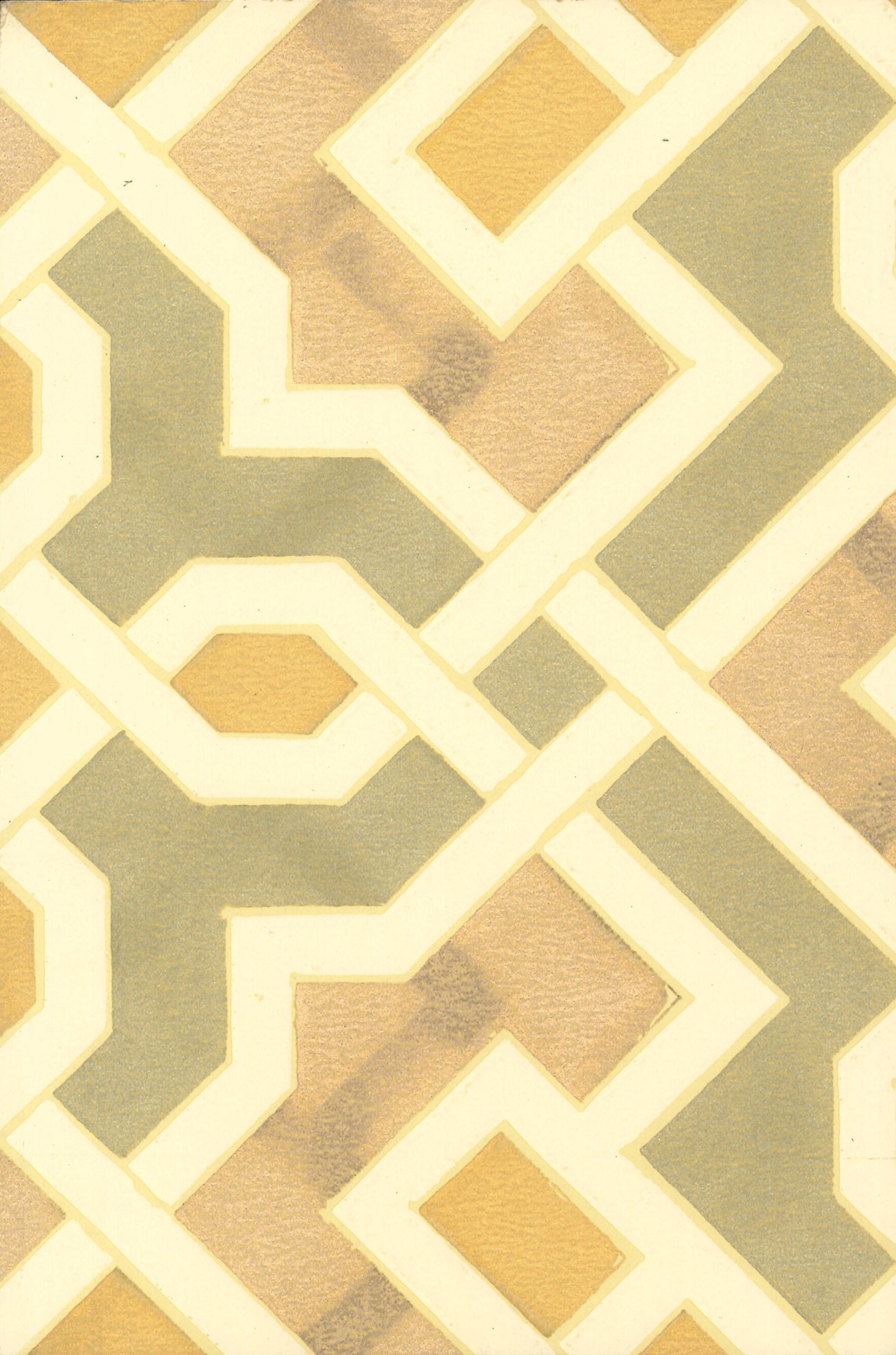 Geometric Moorish Antique Wallpaper Accent Panel