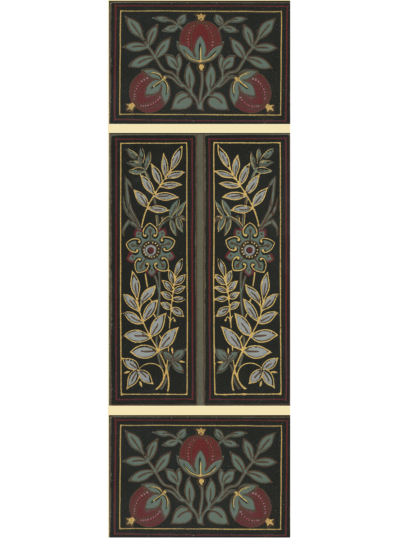 Gilt Aesthetic Tile Wallpaper Accent Panel - Triptych-SOLD