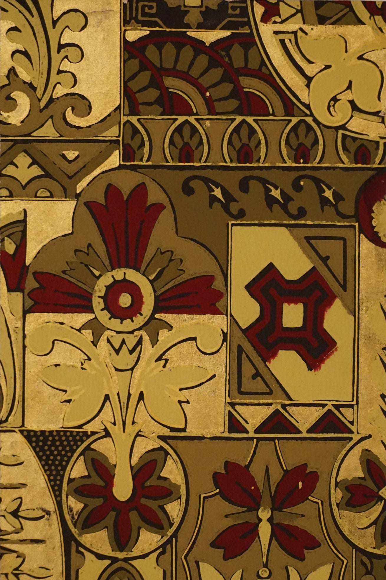 Regal Aesthetic Antique Wallpaper Accent Panel-Fleur de lis