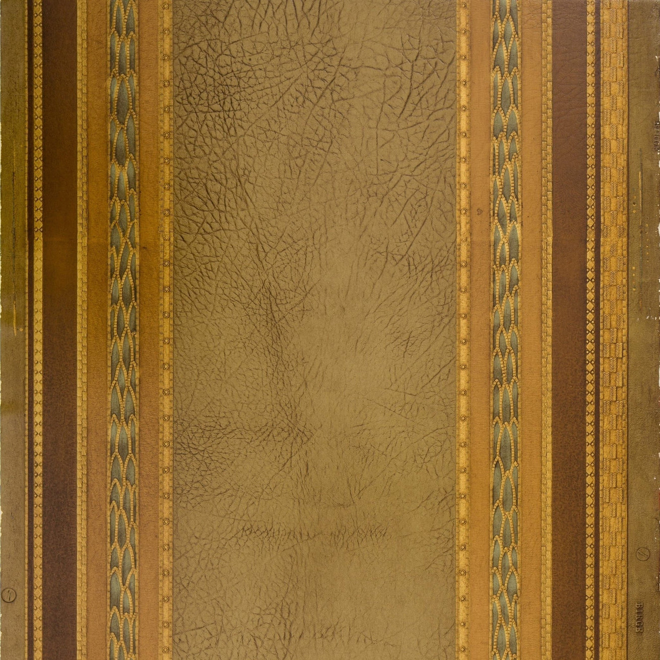 Leather with Bay Leaf Borders - Antique Wallpaper Remnant