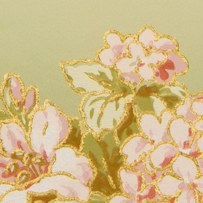 Blended Rose Swag Frieze - Antique Wallpaper Remnant