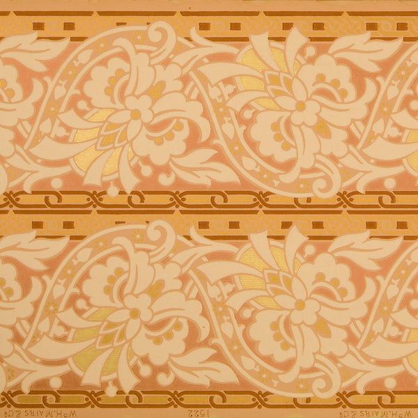 9-1/4" Stylized Undulating Border - Antique Wallpaper Remnant