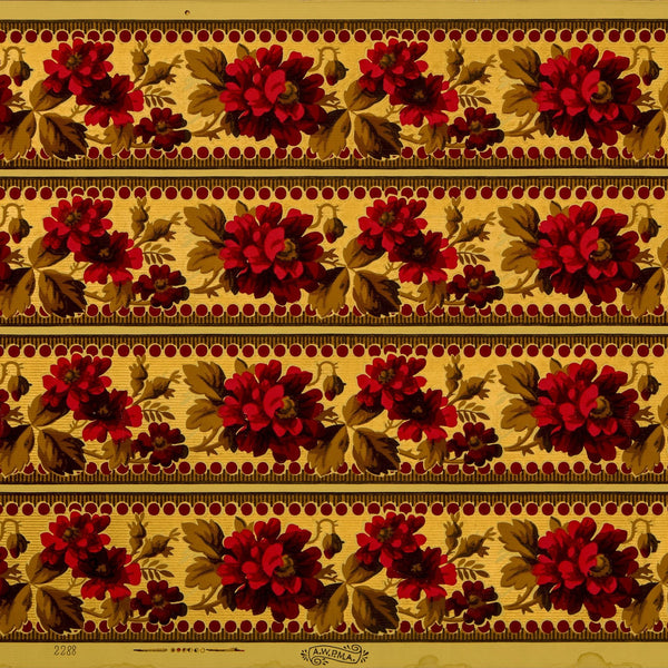 4-Band 4-5/8" Gilt Floral Border - Antique Wallpaper Rolls