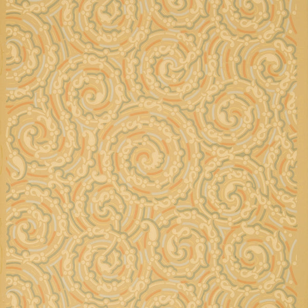 Swirling All-Over Stylized Scrolls - Antique Wallpaper Remnant