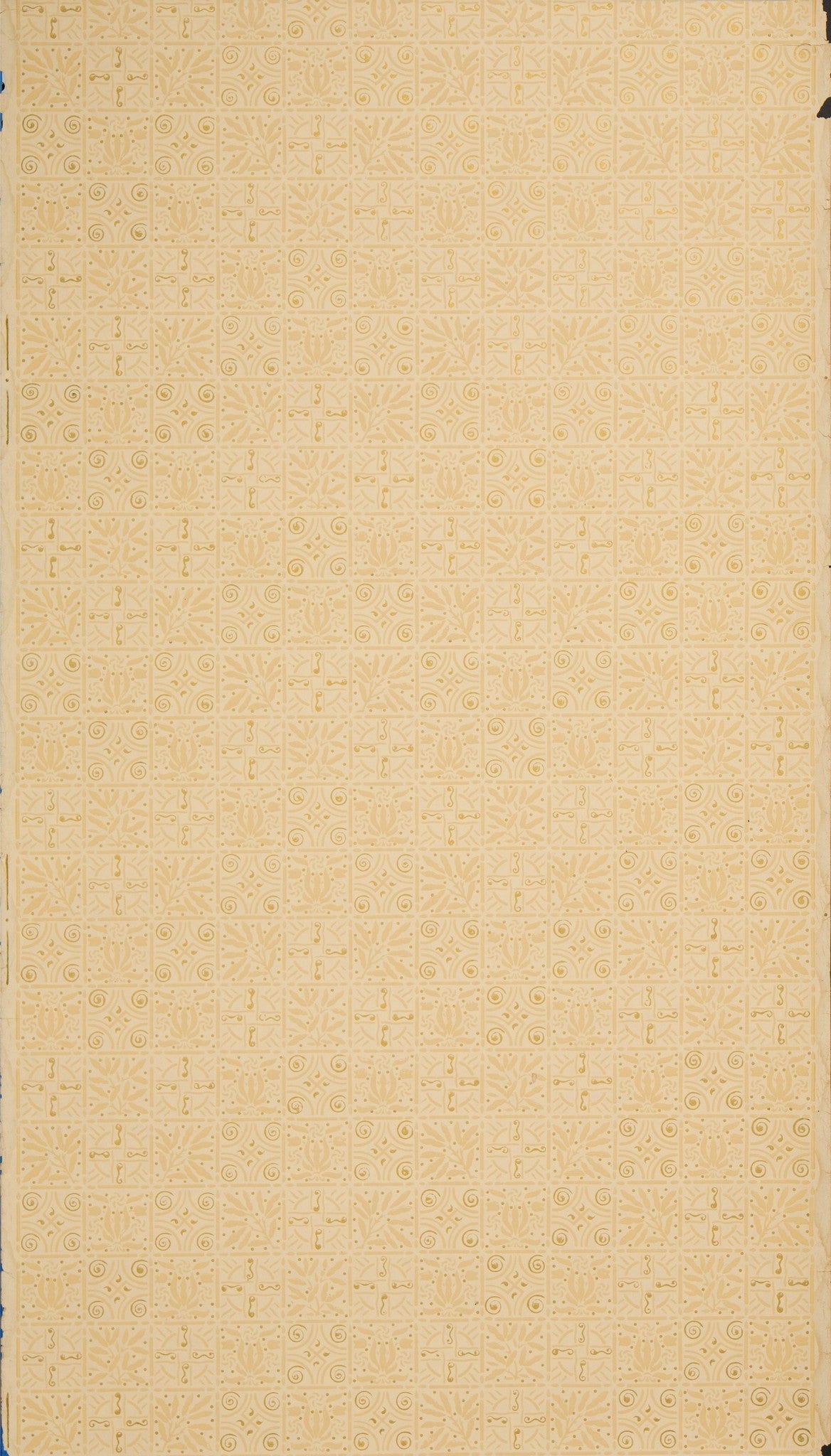 Network of Gilt Decorated Squares - Antique Wallpaper Remnant