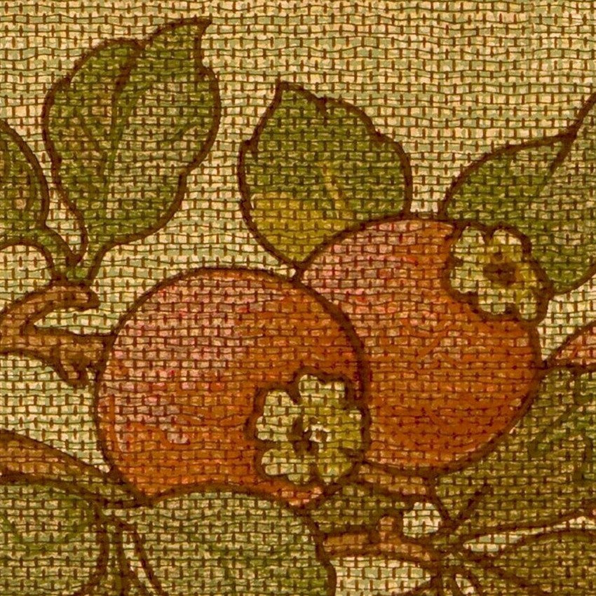 Hawthorn Berry Tapestry-Effect Frieze - Antique Wallpaper Remnant