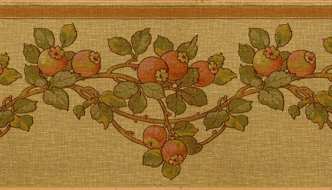 Hawthorn Berry Tapestry-Effect Frieze - Antique Wallpaper Remnant