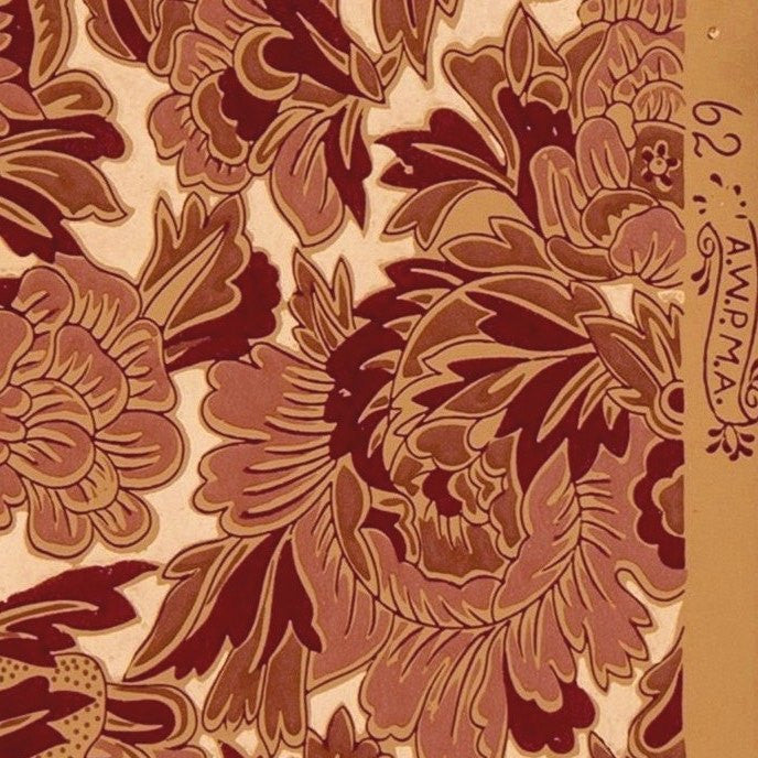 Dense Gilt All-Over Floral/Foliate - Antique Wallpaper Remnant