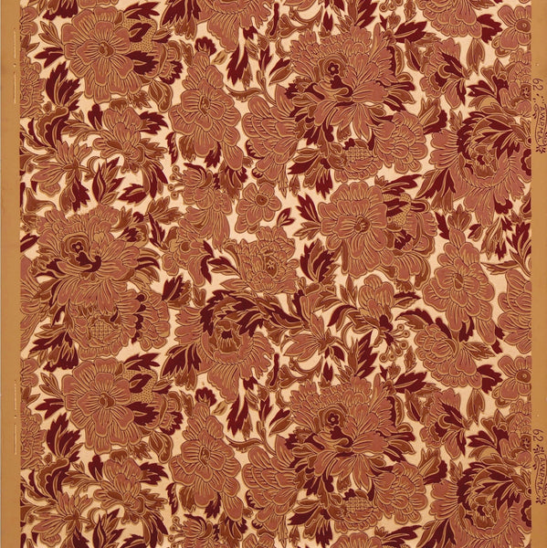 Dense Gilt All-Over Floral/Foliate - Antique Wallpaper Remnant