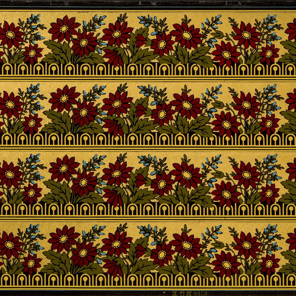 4-5/8" Gilt Stylized Floral Border - Antique Wallpaper Roll