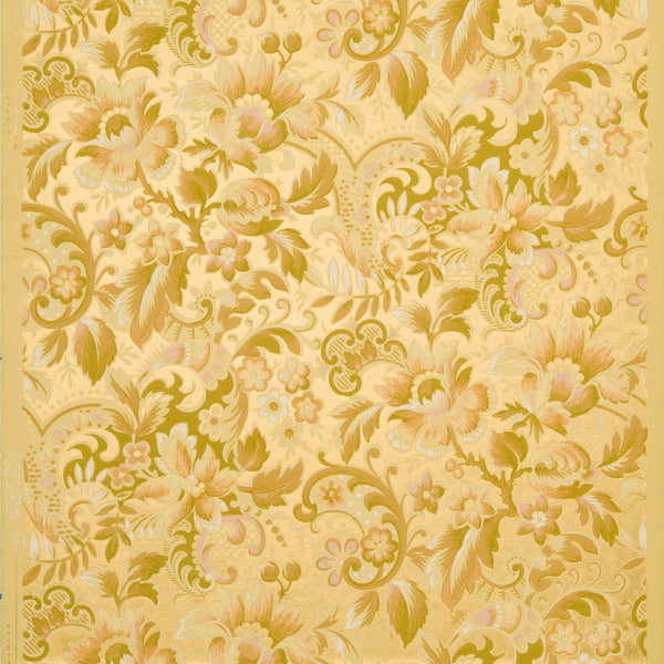 Pale All-Over Floral Foliate - Antique Wallpaper Remnant