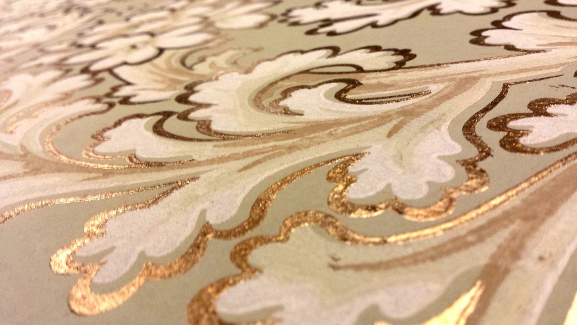 Scrolling Floral Foliate Tapestry Border/Antique Wallpaper