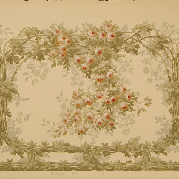 "The Briar Rose" Intertwining Vine Frieze - Antique Wallpaper Remnant