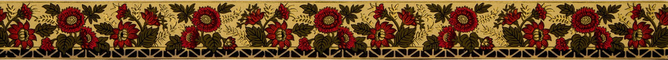 3" Stylized Gilt Floral Border - Antique Wallpaper Rolls