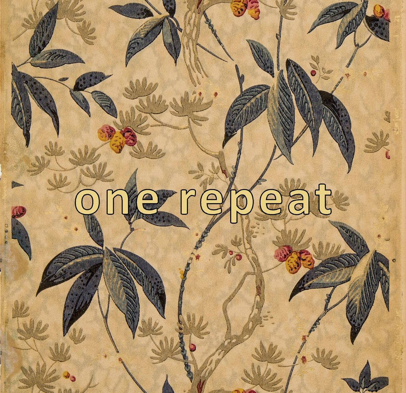 Stylized Twining Branches and Leaves - Antique Wallpaper Remnant